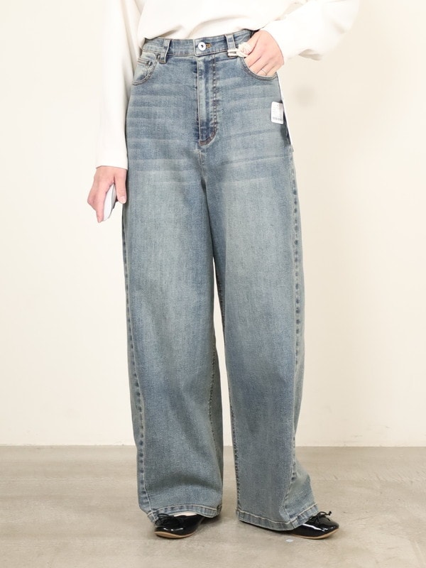 【ayane】バレルレッグデニムパンツ