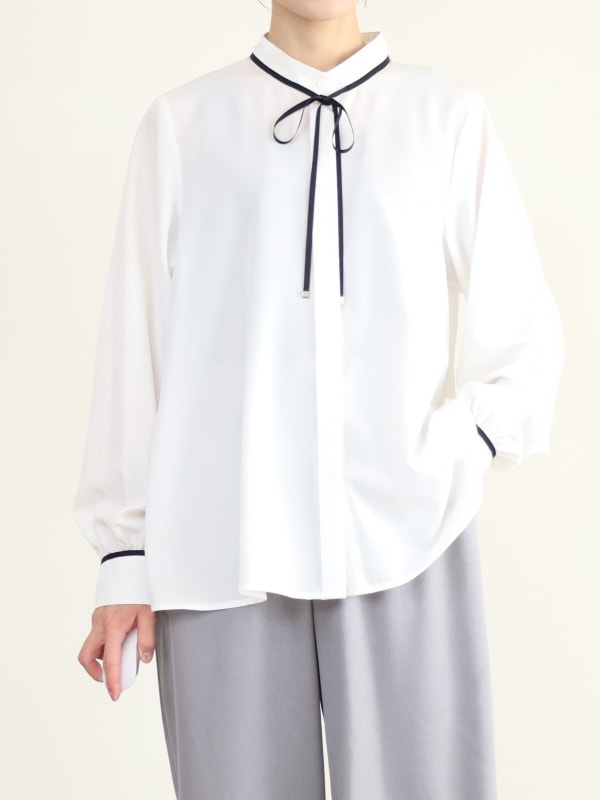 【le chanter】配色ボウタイブラウス