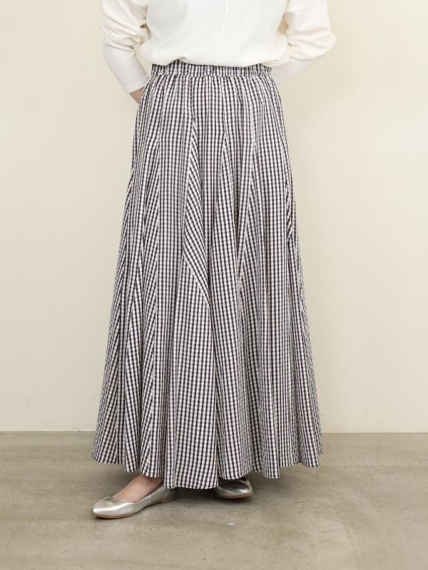 【CEaRET】チェックボリュームフレアスカート