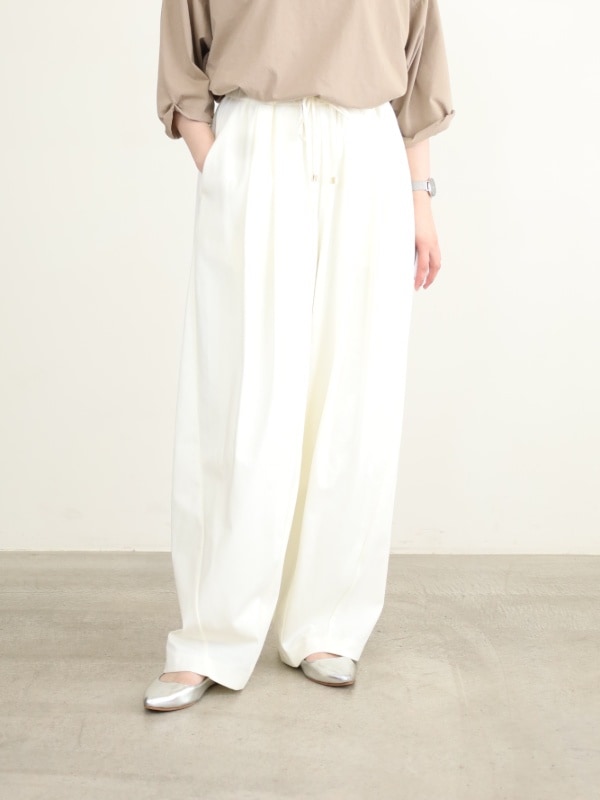 【ayane】ポンチ素材バレルレッグパンツ