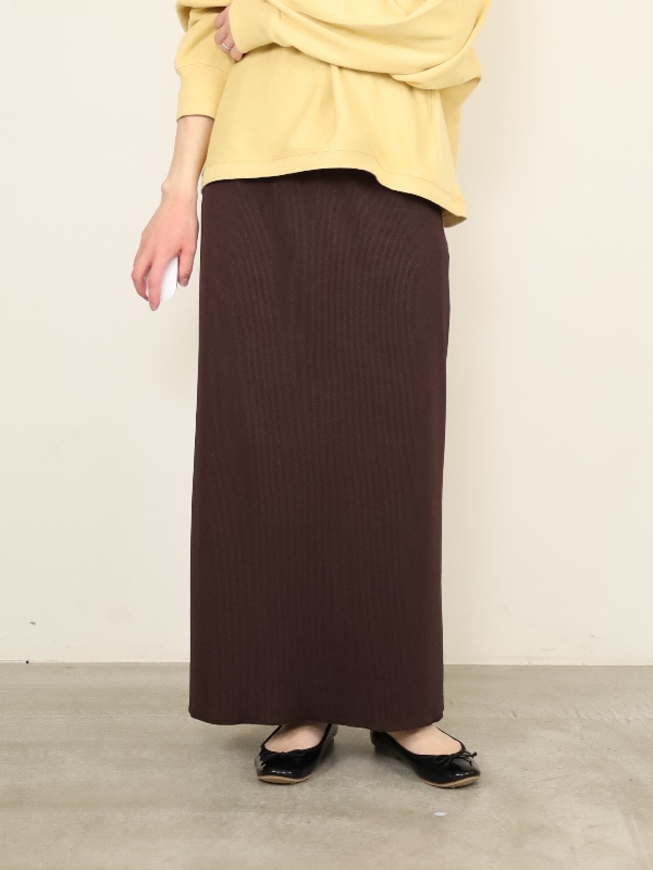 【ayane】リブ生地ペンシルスカート