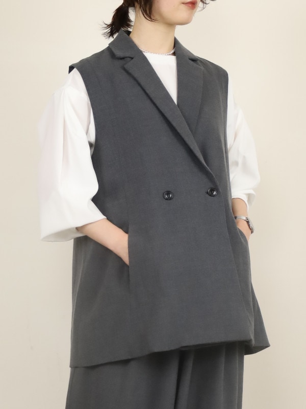 【siro de la bonte】ストレッチツイルテーラードベスト
