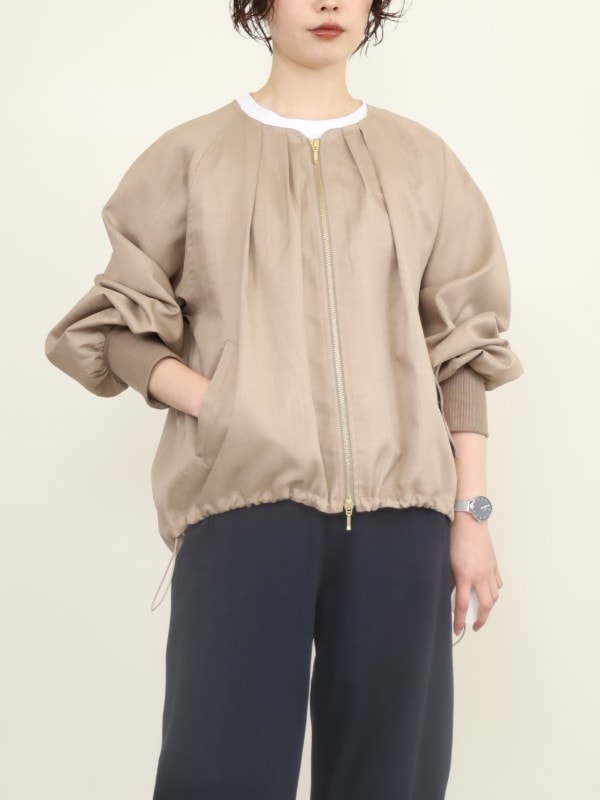 【siro de labonte】2WAYヘムツイルノーカラーブルゾン