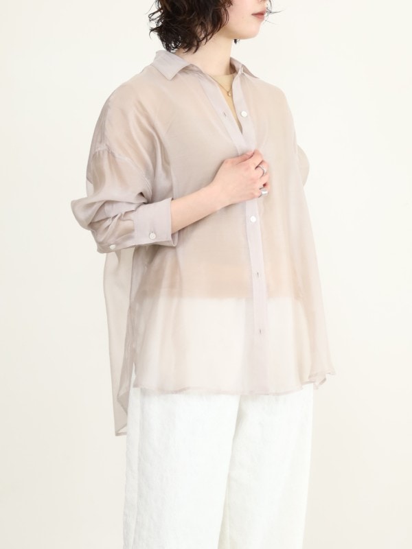 【MICA&DEAL】オーガンジーシアーシャツ