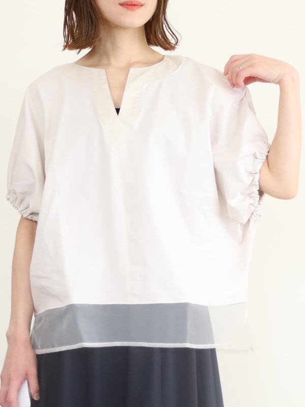 【trois】ヘムシアー半袖カットソー