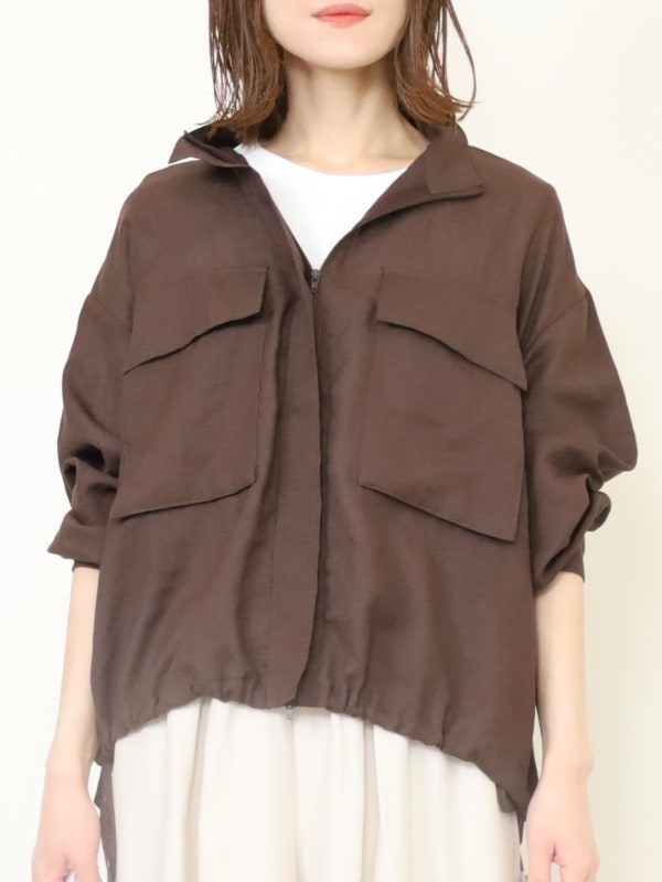 【MICA&DEAL】スタンドカラーシアーブルゾン