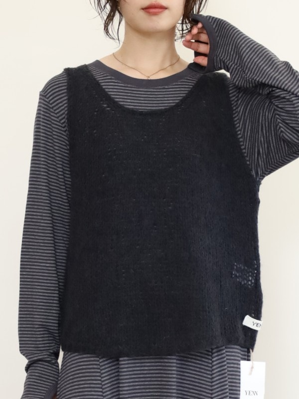 【YENN】モヘアハンドニットベスト