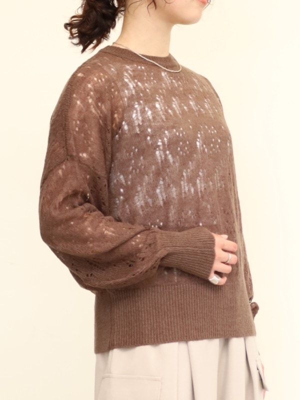 【CEaRET】モヘア混透かし編ニット