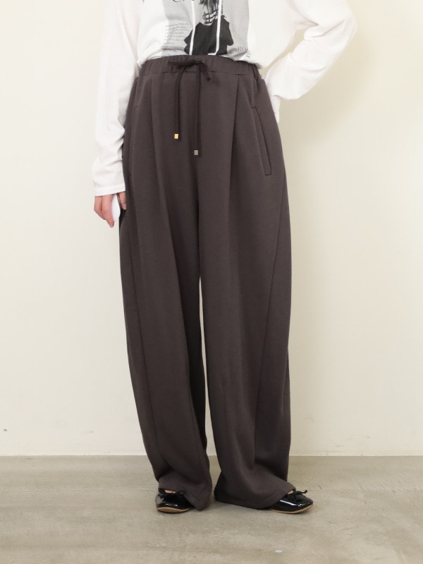 【ayane】軽量裏毛サイドタックパンツ