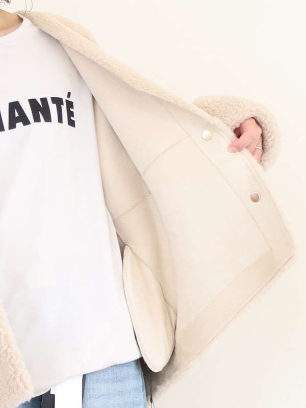 【MICA&DEAL】リバーシブルVネックボアショートコート