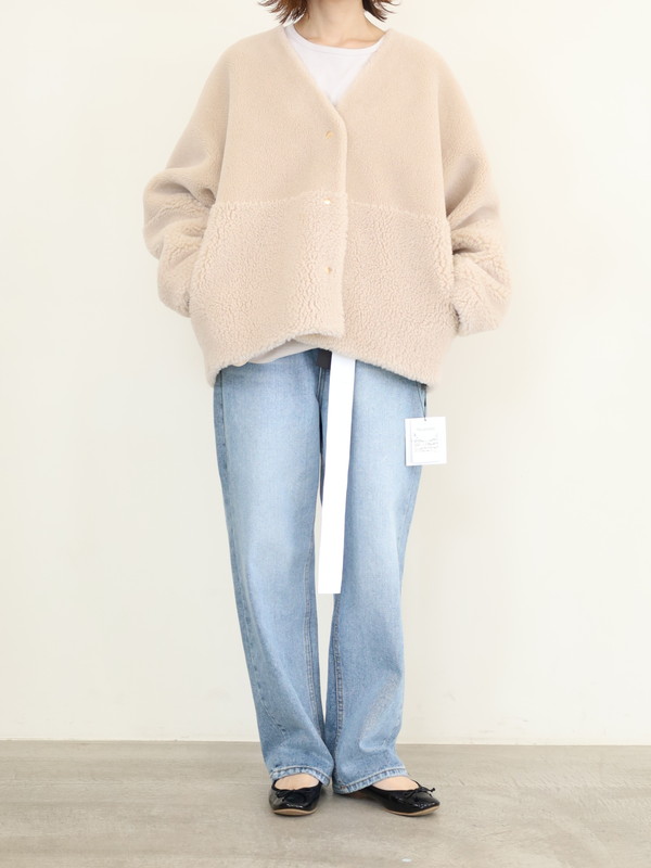 【MICA&DEAL】リバーシブルVネックボアショートコート