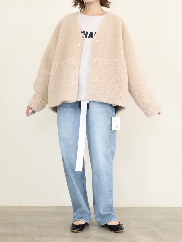 【MICA&DEAL】リバーシブルVネックボアショートコート