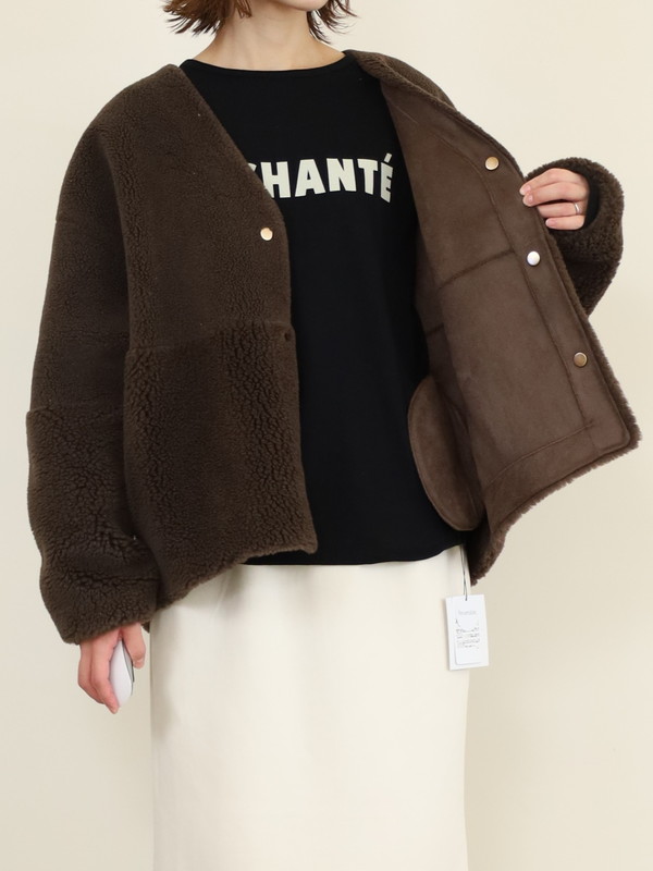 【MICA&DEAL】リバーシブルVネックボアショートコート