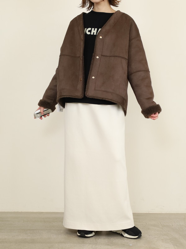 【MICA&DEAL】リバーシブルVネックボアショートコート