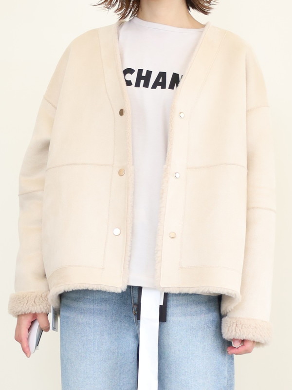 【MICA&DEAL】リバーシブルVネックボアショートコート