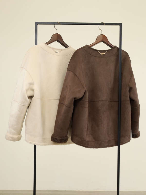 【MICA&DEAL】リバーシブルVネックボアショートコート