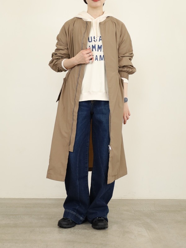 【Un carnet】ノーカラーライトコート