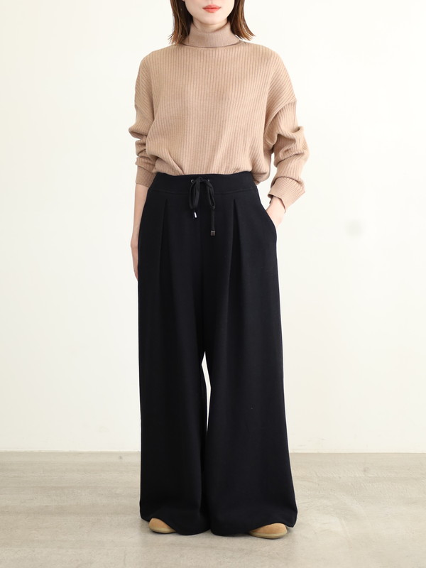 【ayane】接結天竺ウォームワイドパンツ