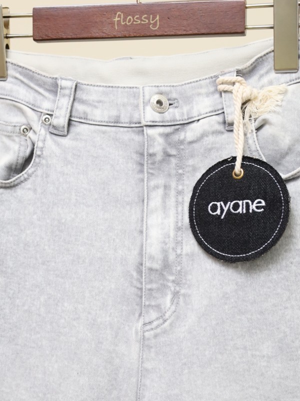 【ayane】グレイッシュデニムバレルパンツ