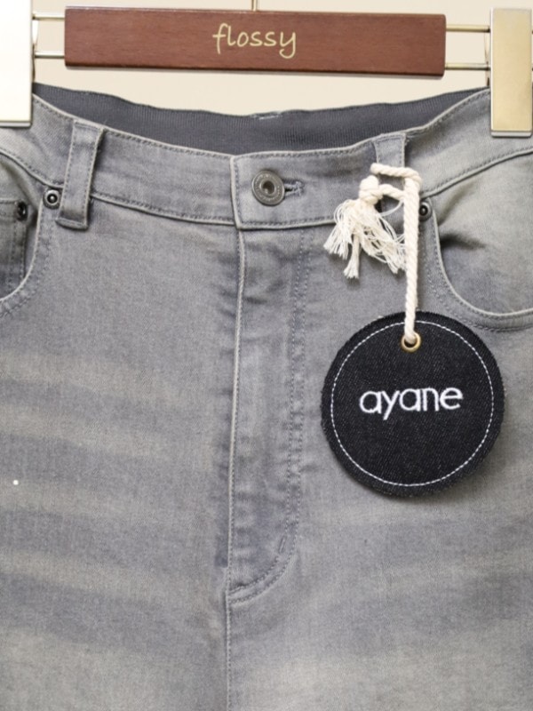 【ayane】グレイッシュデニムバレルパンツ