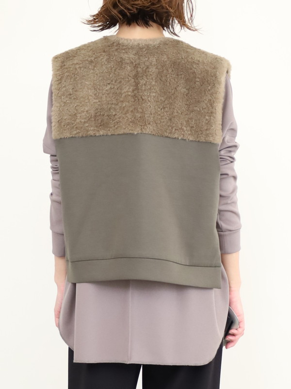 【trois】ボア×ポンチショート丈ベスト