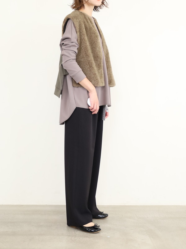 【trois】ボア×ポンチショート丈ベスト