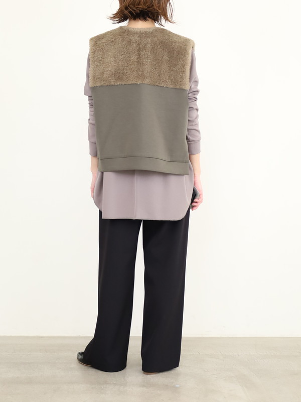 【trois】ボア×ポンチショート丈ベスト