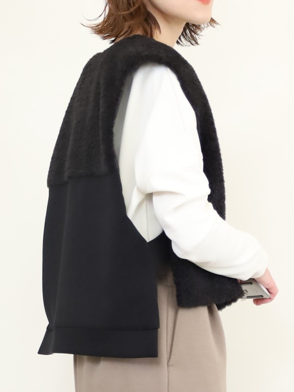 【trois】ボア×ポンチショート丈ベスト