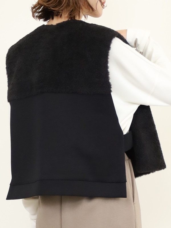 【trois】ボア×ポンチショート丈ベスト