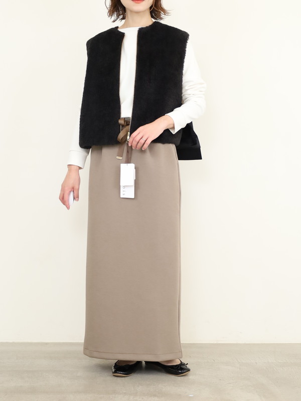 【trois】ボア×ポンチショート丈ベスト