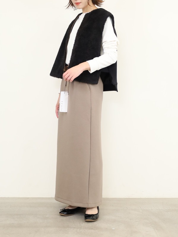 【trois】ボア×ポンチショート丈ベスト
