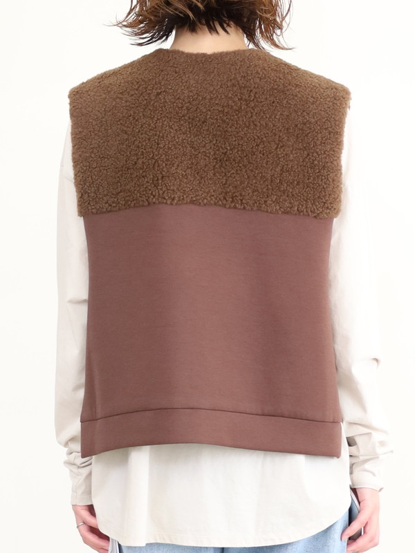 【trois】ボア×ポンチショート丈ベスト