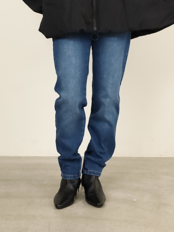 ayane裏起毛デニムスキニーパンツ ブルー38　セブンフェアリー新品未使用 ayane】裏起毛スキニーデニム