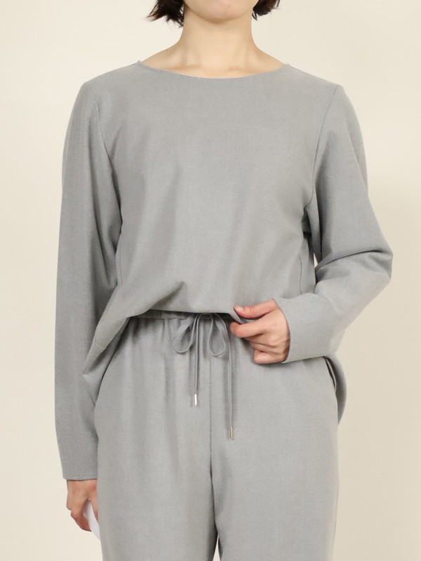 【Doneeyu】カシミヤタッチ長袖ブラウス