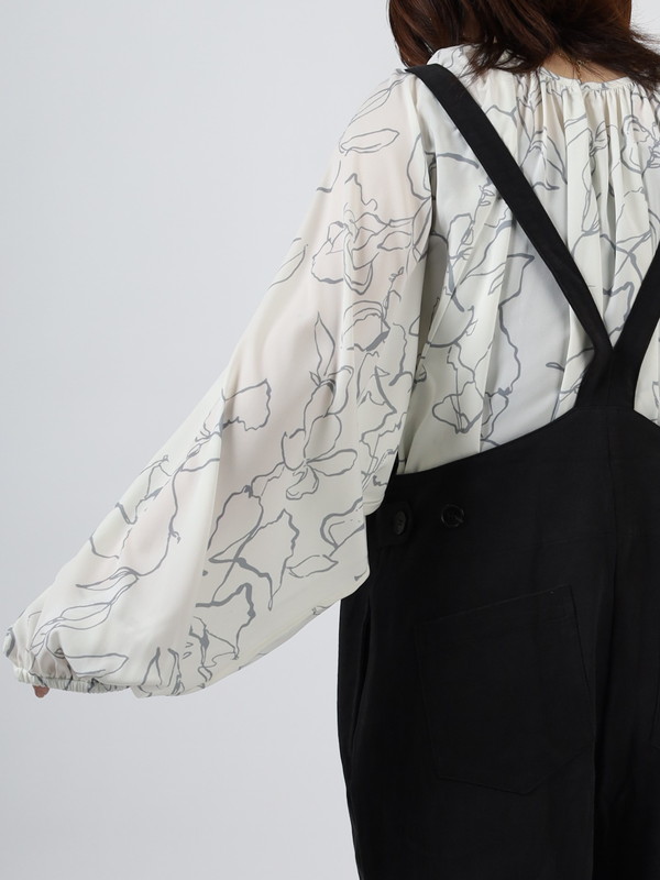 【EMUE】花柄ボリュームブラウス