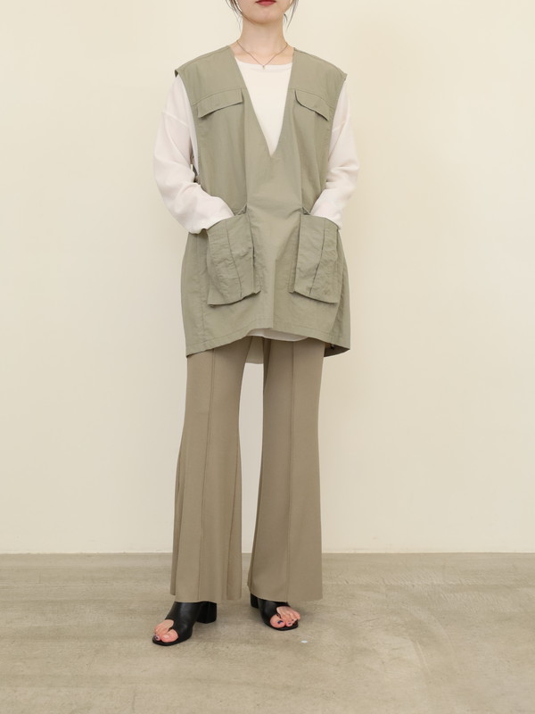 【CHIGNON】リブフレアパンツ