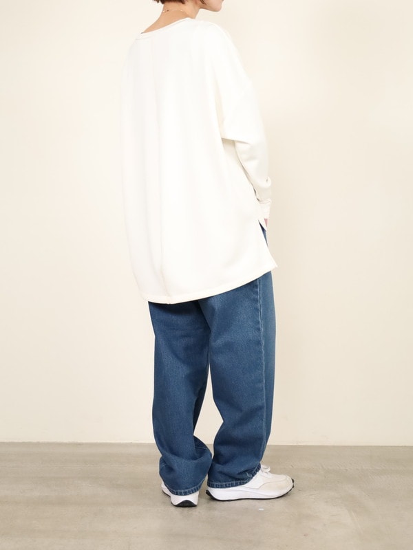 【ayane】キーネックライトボンディングロゴロンT