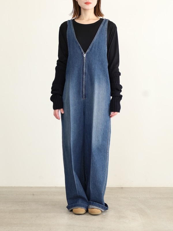 【JOHNBULL】Vネックデニムオールインワン