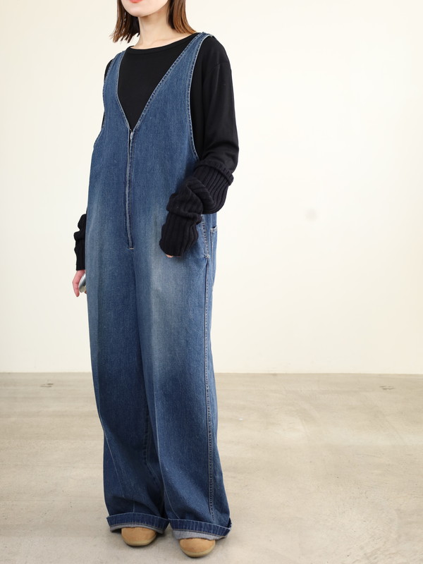 【JOHNBULL】Vネックデニムオールインワン