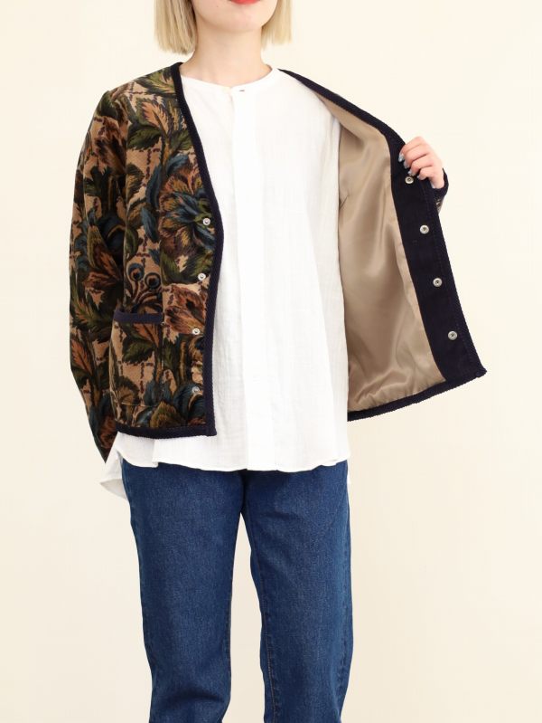 【LeMelange】ボタニカルプリントジャケット