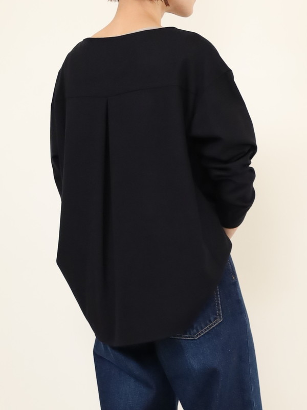 【Doneeyu】カシミヤタッチ長袖ブラウス