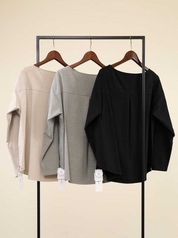 【Doneeyu】カシミヤタッチ長袖ブラウス