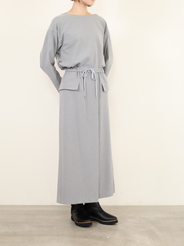 【Doneeyu】カシミヤタッチラップ付きスカート