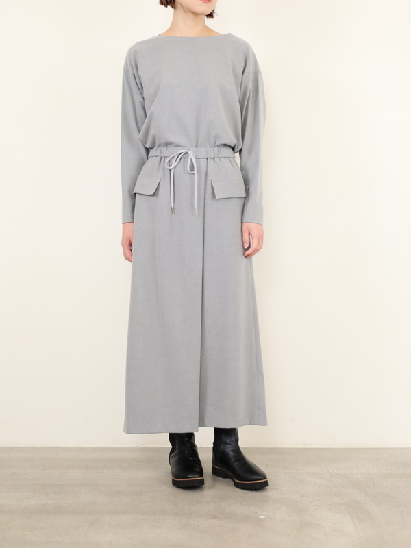 【Doneeyu】カシミヤタッチラップ付きスカート