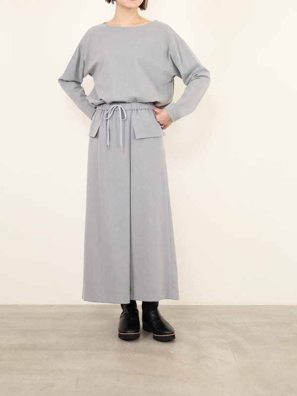 【Doneeyu】カシミヤタッチラップ付きスカート