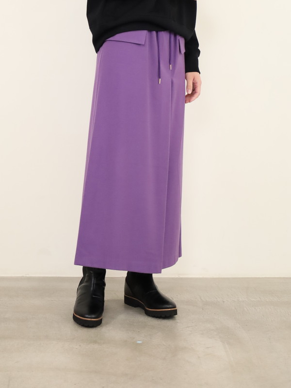 【Doneeyu】カシミヤタッチラップ付きスカート