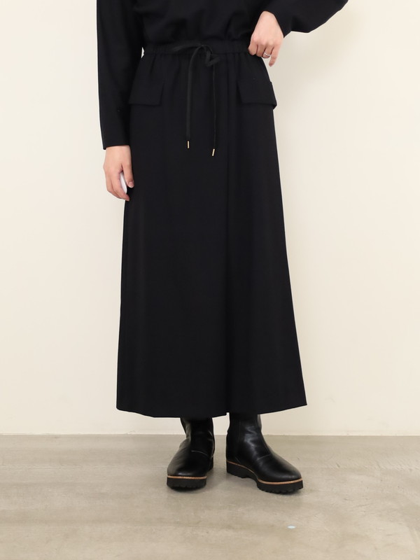 【Doneeyu】カシミヤタッチラップ付きスカート