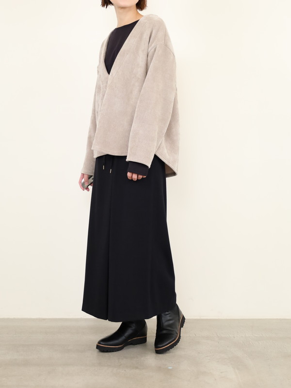 【Doneeyu】カシミヤタッチラップ付きスカート