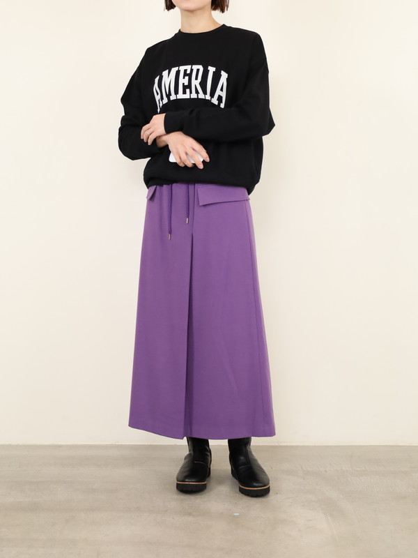 【Doneeyu】カシミヤタッチラップ付きスカート