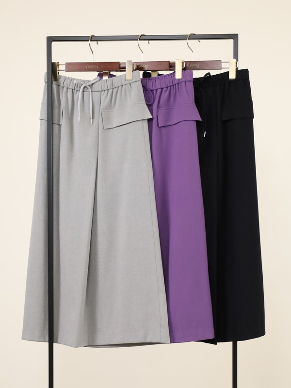 【Doneeyu】カシミヤタッチラップ付きスカート